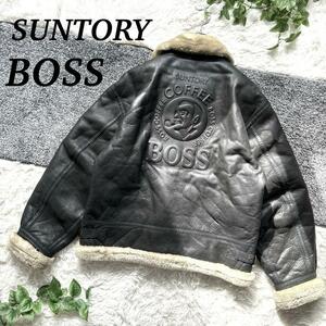 希少　2000年サントリー BOSS B3 L ブラック SUNTORY ORIGINAL DESIGN ボスジャン　ムートンジャケット 2000年 記念 限定品