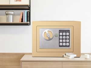  new goods free shipping electron safe small size safe store office work place home use safe numeric keypad Gold 