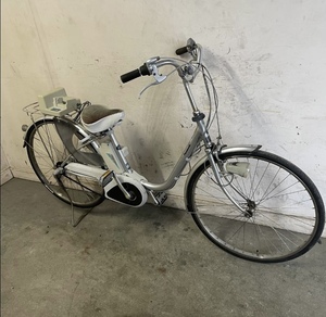 364* Gifu departure Panasonic/ power supply assist bicycle /ma inset .li/26 -inch /3 step shifting gears / with charger / front basket less / assist mileage verification / crime prevention have / present condition goods R5.4/7*