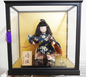 【現状品】山陽作 高級五月人形 子供大将飾り ガラスケース入り 鳴弦（めいげん）五月人形 端午の節句 日本人形 友禅 元気な男の子