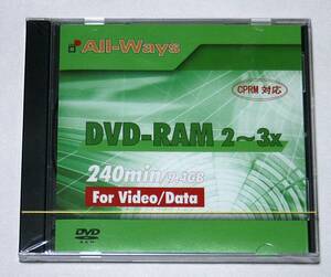 *DVD-RAM 2~3x 240min/9.4GB For Video/Data CPRM correspondence unopened goods 