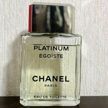 【送料無料】CHANEL PLATINUM EGOISTE シャネル エゴイストプラチナム オードトワレ 100ml 使用品 香水 ブランド 男性用_画像1