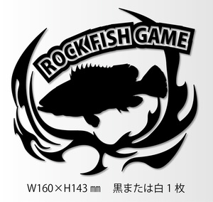 釣りステッカー 「ロックフィッシュ　トライバルワッペンタイプ」　ルアーフィッシング　ライトゲーム