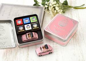 [ free shipping extra attaching ]19 Majani FIAT minicar set chocolate 6 piece insertion FIAT key holder attaching mire -ni Valentine's Day 2024