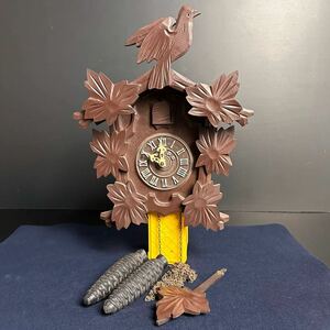 [KJ196] TEZUKA CLOCK 手塚時計 poppo 分銅式 鳩時計 壁掛時計 ポッポ からくり時計 振り子時計 壁掛け時計 昭和レトロ 現状出品