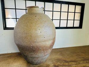 [KA425] 古い壺 茶壺 信楽 古信楽 壺 大壺 茶道具 茶席 骨董品 古美術 置物 時代物 希少品 信楽焼