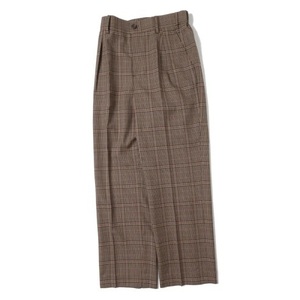 新品未使用 ディガウェル DIGAWEL In tuck Pants BROWN(グレンチェック) サイズ：2