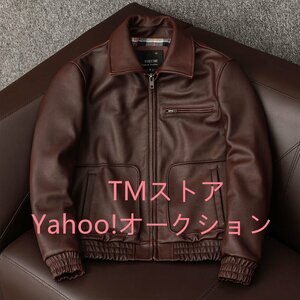 人気新品★A1 レザージャケット 機関車 ライダースジャケット 本革 牛革 カウハイド ハーレー レザーコート バイクレザー 革ジャン