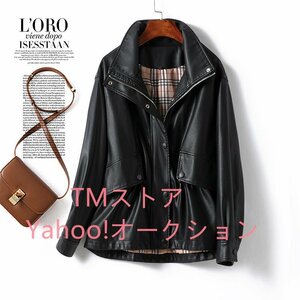 秋冬新作 綺麗◆レディース ライダースジャケット 羊革 本革 シープスキン M～3XL