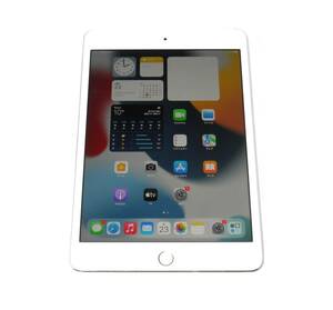 ☆Apple au iPad mini 4 Wi-Fi + Cellular 128GB シルバー MK772J/A A1550 SIMロック解除済み 利用制限「〇」 中古　難有品☆