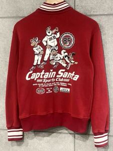 人気！ Captain Santa キャプテンサンタ スウェットジャケット トレーナー ジップアップ 赤 レッド Sサイズ ジョイマーク 新規×