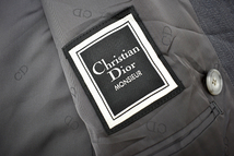 L-2185★Christian Dior MONSIEUR クリスチャン ディオール★通年 正規品 濃いグレー テーラード ジャケット ブレザー AB-4 胸囲92cm_画像8