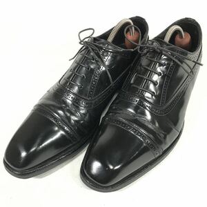 【リーガル】本物 REGAL 靴 25cm 黒 ストレートチップ ビジネスシューズ 内羽根式 本革 レザー 男性用 メンズ 日本製 25 b