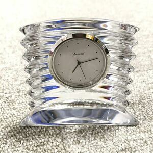 【バカラ】本物 Baccarat 置き時計 稼動品 置時計 クリア色系 クリスタルガラス メンズ レディース