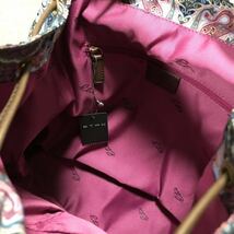 未使用品【エトロ】本物 ETRO リュック ペイズリー柄 リュックサック バックパック マルチ色系 ナイロン×レザー メンズ レディース 伊製_画像8