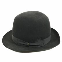 【ボルサリーノ】本物 Borsalino ハット 兎の毛 サイズ58 USA 7 1/4 黒色系 毛100% ラビットファー 帽子 男性用 メンズ イタリア製_画像3