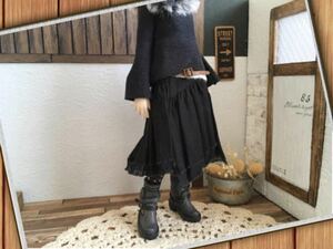 ＊革＊men'sライク＊バックルベルト＊ブーツ靴＊GRY/BLK＊ヴィンテージ風＊栃木レザー＊outfit＊Doll Shoes＊ブライス/ピュアニーモS＊