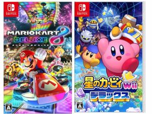 新品・未開封【2本セット 】星のカービィ wii デラックス マリオカート8 デラックス スイッチ ソフト 任天堂 2個