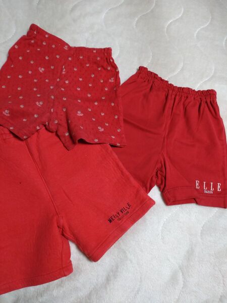 80cmいちご柄ハーフパンツ、ELLEのハーフパンツ、MERRY VILLEのハーフパンツ