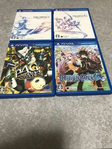 PS Vita ソフト 4本セット ファイナルファンタジー10/10-2/ペルソナ4 ザ・ゴールデン/デモンゲイズ 中古