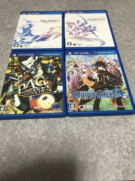 PS Vita ソフト 4本セット ファイナルファンタジー10/10-2/ペルソナ4 ザ・ゴールデン/デモンゲイズ 中古