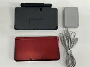 ゲーム機本体/在庫処分/ニンテンドー3DS レッド/Nintendo/起動確認済み/充電台、ACアダプター付き/任天堂【A015】