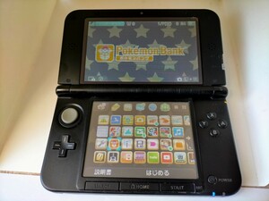 ポケモンバンク ポケムーバー ダウンロード】3DSLL 青 ブルー ver11.17.0　充電器、タッチペン付