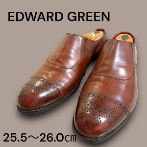 エドワードグリーン エラスティック UK7E 25.5〜26.0 スリッポン レイジーマン EDWARD GREEN セミブローグ