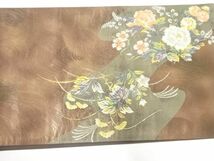 ys6880368; 露芝に草花模様織出し袋帯（サービス品）【リサイクル】【着】_画像8