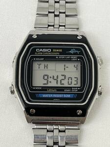 【M2】CASIO 248 W-450 カジキマーク アラームクロノグラフ SS 電池交換済み 稼働品 中古腕時計