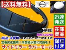 左側【送料無料】新品 サイドミラー ゴム マウント 1個【ミニクーパー R55 R56 R57 R58 R59】ラバー 劣化 モール MINI パッキン シール_画像3