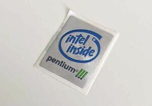 【未使用】【送料無料】超激レア品　pentium3 エンブレムシール　CPU Intel パソコン シール