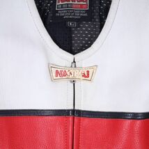 返品可◆L◆MFJ公認 良好 ニースライダー付 レザーレーシングスーツ 革ツナギ ナンカイ南海 正規品MADE IN JAPAN ◆推定10万円◆J289_画像6