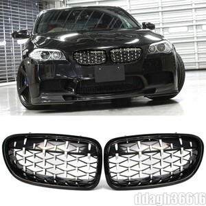 買得★BMW F10 F11 528I 535I 4D M5 キドニーグリル 2011 -2016 グロスブラック & クローム ダイヤモンドスタイル