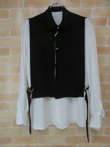 CULLNI クルニ レイヤードベルトシャツ 21-AW-016 ホワイト×ブラック 1 111370988＃2