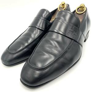 D ☆ 高級紳士靴 'イタリア製' Salvatore Ferragamo フェラガモ レザー ローファー 革靴 ドレス/ビジネスシューズ Uチップ 7.5EEE 25.5cm