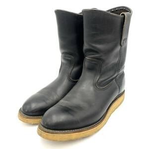 D ☆ 希少!!旧羽タグ/ヴィンテージ '米国製' REDWING レッドウィング 596 レザー ペコスブーツ 革靴 ワークブーツ 7E 25.0シューズ USA製