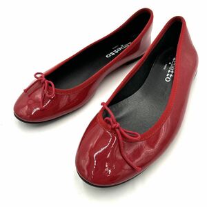 S ＊ フランス製 '名作 王道モデル' repetto レペット ラバー バレエシューズ / フラット パンプス EU37 23.5cm レディース シューズ 赤