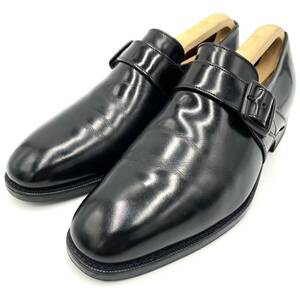 D☆良品/ 至高の一品 '高級紳士靴' Church's チャーチ 本革 レザー モンクストラップ ビジネスシューズ 革靴 プレーントゥ 8 26.0cm 黒 BLK