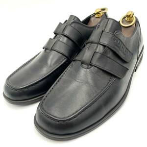 B ☆ 高級ラグジュアリー靴 'イタリア製' GUCCI グッチ レザー ビジネスシューズ ベルクロ 革靴 Uチップ ウォーキングシューズ BLK 紳士靴