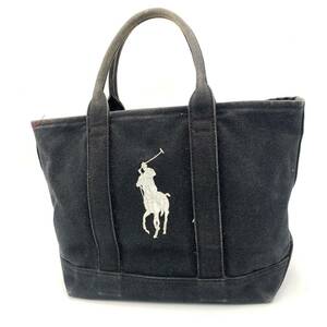 C ☆ 人気モデル!! '名作ビッグポニー刺繍デザイン' RALPH LAUREN ラルフローレン キャンバス トートバッグ 手提げ ハンドバッグ 男女兼用