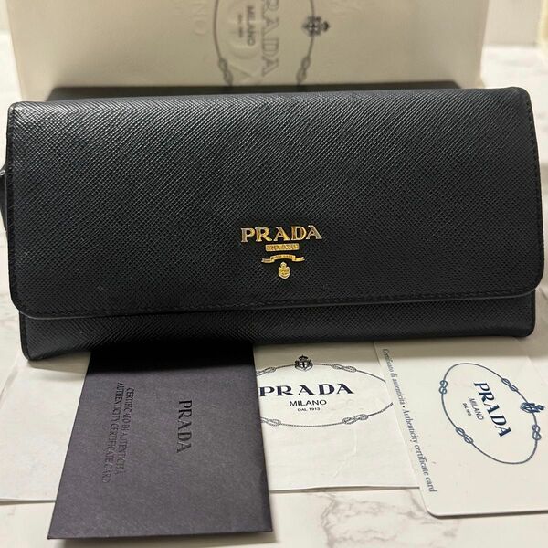 新品同様！ プラダ PRADA 財布 長財布 サフィアーノ