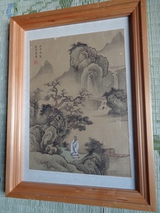 【本物保証品】中国美術　　雲青筆　　山水　　絹本　　名画です