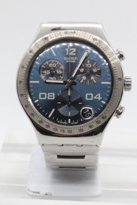 【SWATCH】アイロニー CHRONOGRAPH AG 2002 STAINLESS STEEL SWISS MADE 中古品時計 電池交換済み 24.1.16