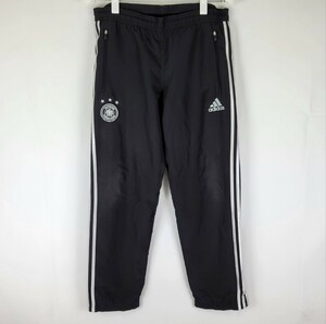 00s ADIDAS サッカー ドイツ代表 トラックパンツ JAPAN Lサイズ ポリエステル 裏メッシュ 黒 白 アディダス トレーニングパンツ