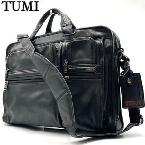 1円〜 【天下一品】トゥミ TUMI ロゴ 2way ショルダーストラップ付き ビジネスバッグ ブリーフケース レザー ブラック メンズ