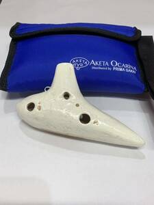 アケタ オカリナ ホワイト F管 AKETA Ocarina 楽器 ケース付き