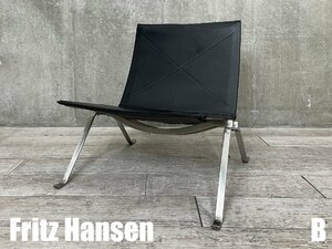 【週末限定値下げ】B2）FRITZ HANSEN/ フリッツハンセン■PK22 ラウンジチェア■レザー■ブラック ■ポール・ケアホルム■北欧