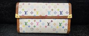 【1円スタート】LOUIS VUITTON ルイヴィトン モノグラム マルチカラー ポルトトレゾール インターナショナル 三つ折り長財布 ブロン M92659