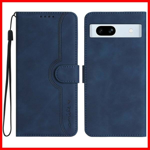 【特価セール】- 財布型 携帯カバー スマホケース 7a 7a 7a ピクセル グーグル マグネット式 ケース ブルー ケース ケ